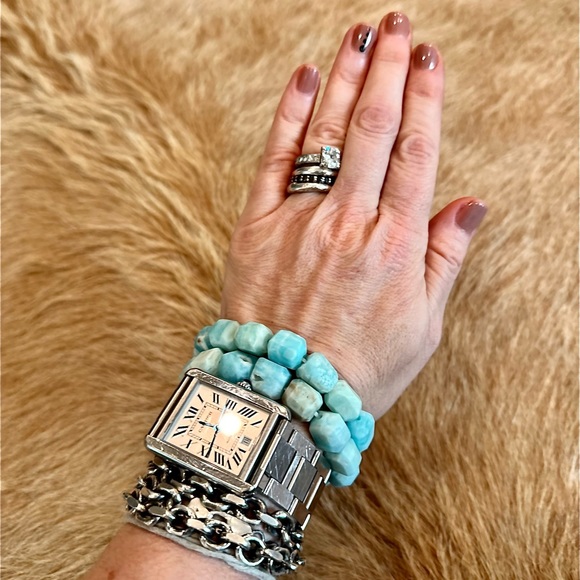 NWT blue aragonite bracelets set of two or 4 - Picture 5 of 8